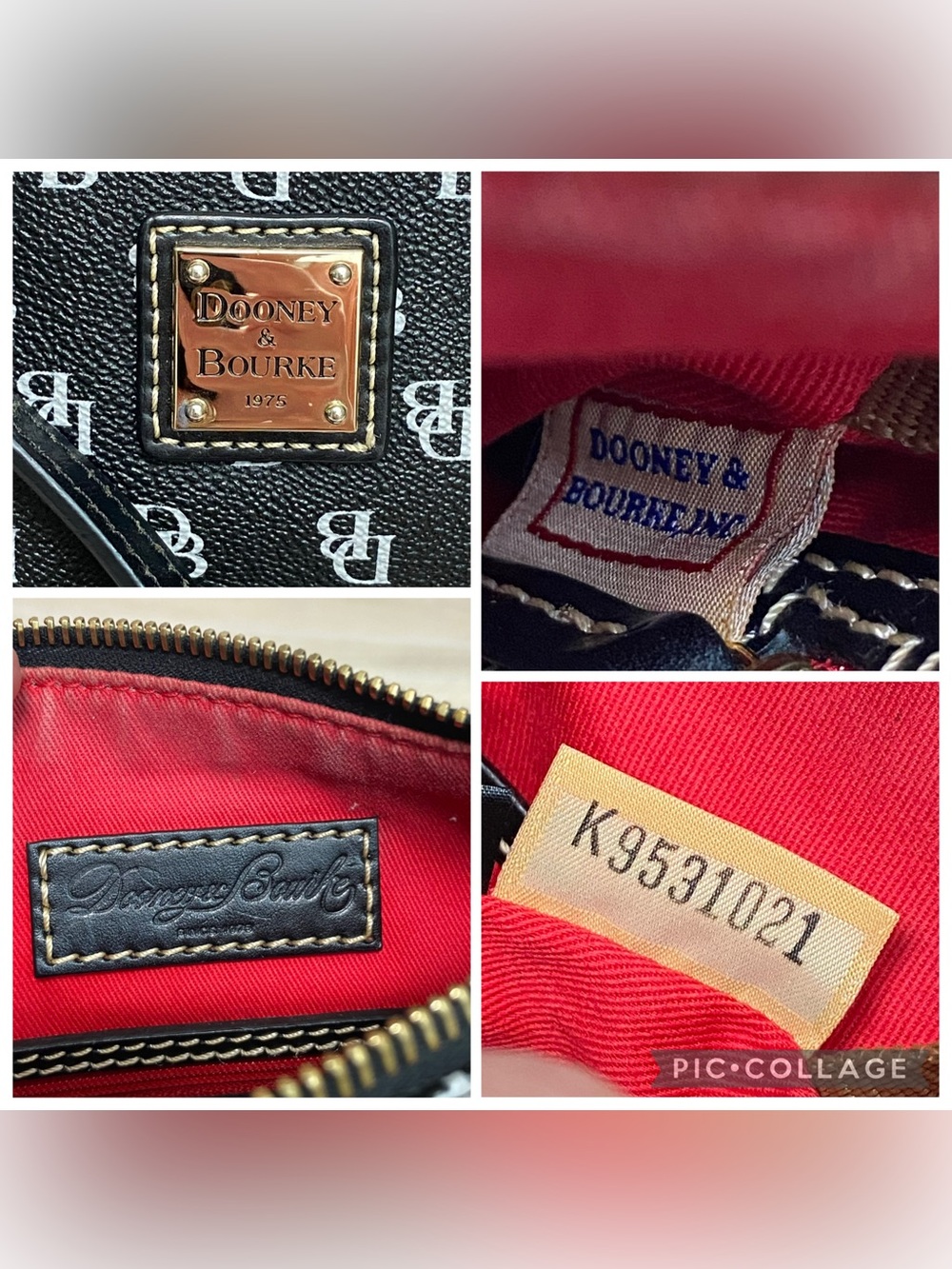 Dooney & Bourke Gretta Crossbody Monogram Purse Black & White - Picture 3 of 12